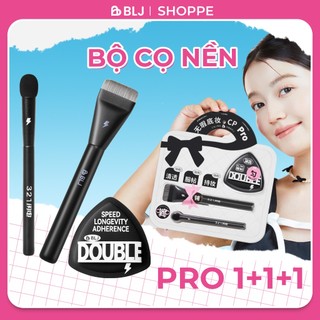  Bộ cọ trang điểm 3 set BLJ cọ nền phẳng & mút tán kem nền &cọ che khuyết điểm trang điểm bộ hoàn hảo 