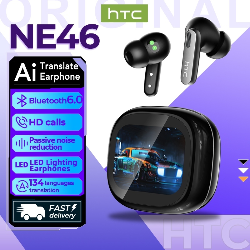 HTC NE46 Tai nghe phiên dịch AI Máy đo nhịp tim Bluetooth 6.0 Bluetooth không dây Màn hình cảm ứng LED Chống ồn thụ động ENC Cảm biến oxy trong máu AMSR Chống nước HIFI | BigBuy360 - bigbuy360.vn