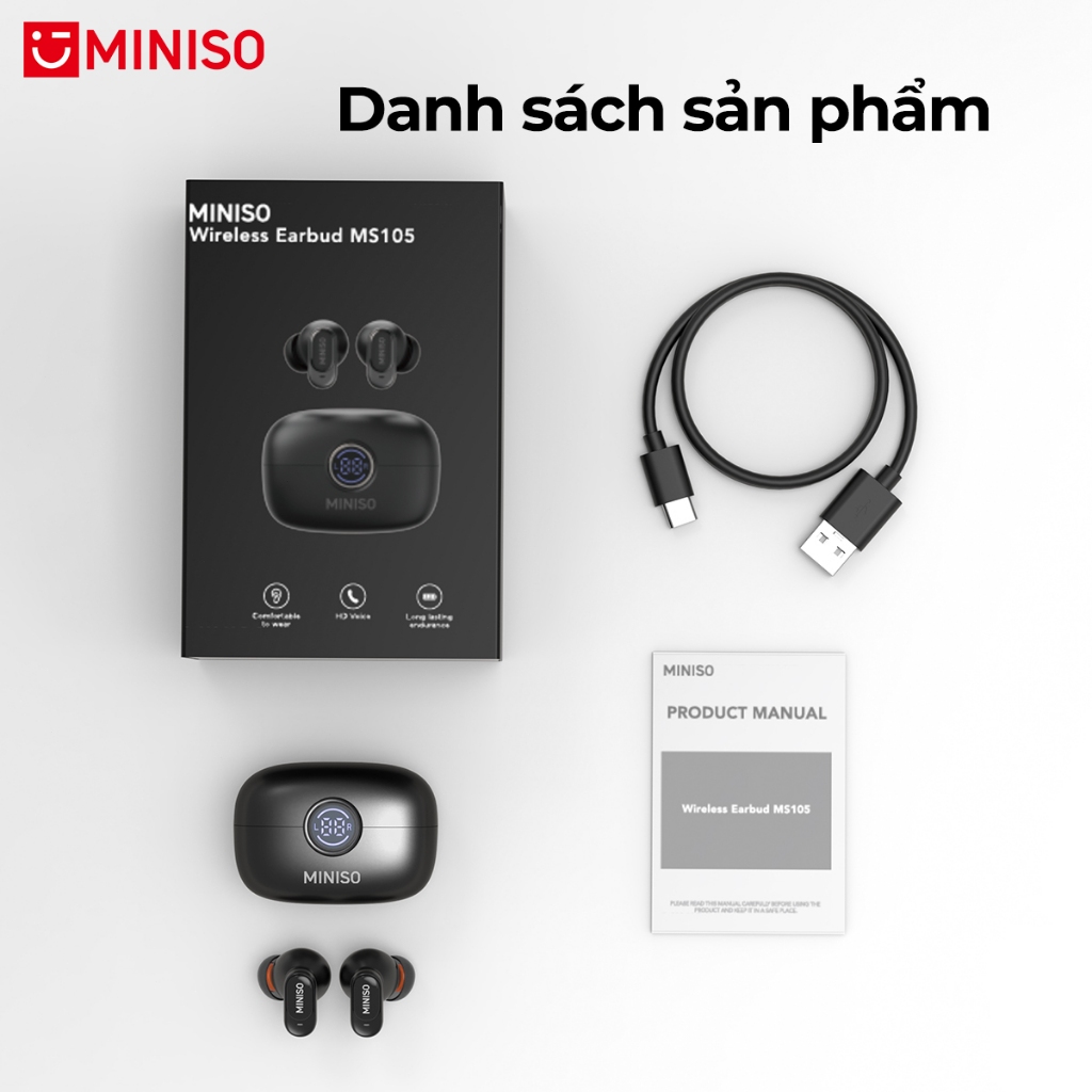 Tai nghe Bluetooth Dịch MINISO MS105 AI dịch Tai nghe Bluetooth 6.0 Tai Nghe bluetooth Thể Thao Có mic Chống Nước Âm Độ trễ thấp Bản dịch hai chiều Biên bản cuộc họp Du lịch xã hội Tai nghe thiết yếu để dịch | BigBuy360 - bigbuy360.vn