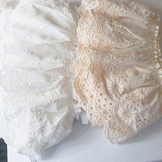 1 Sân Vải Cotton Ruy Băng Thêu Ren, Ruffle Edge Cổ Chất Liệu Phụ Kiện Chiều Rộng 12cm