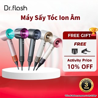 Máy Sấy Tóc Ion Âm DrFlash, Công suất cao máy sấy Xoay tốc độ cao 110,000, Có 3 Chế Độ Sấy