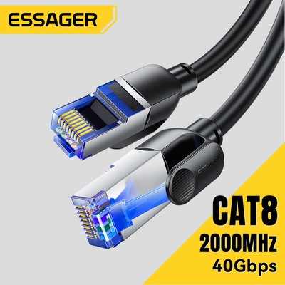 Essager CAT8 40Gbps 2000 MHz Cáp Ethernet Internet Lan Dây Cho Laptop Router