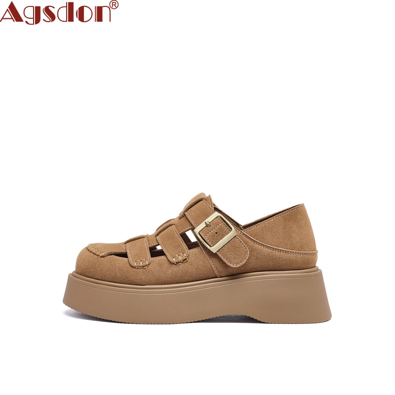 Giày Sandal La Mã Agsdon Nữ Phong Cách Mới Baotou Tăng Chiều Cao   Chống Trơn Trượt