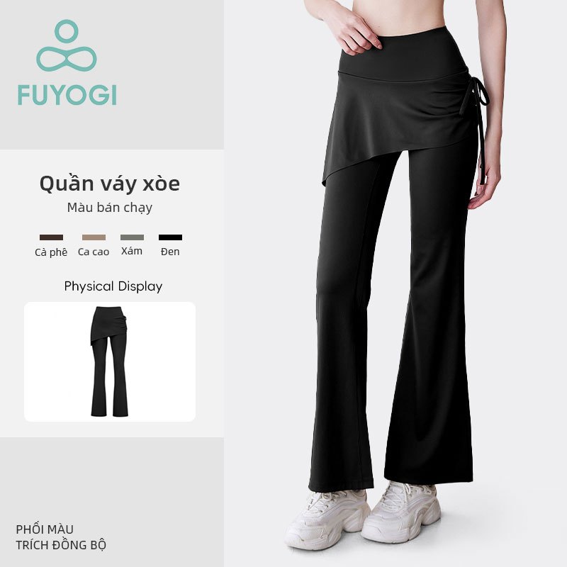 Quần tập Yoga FUYOGI loe dây rút hai mảnh, phù hợp cho Yoga & Pilates
