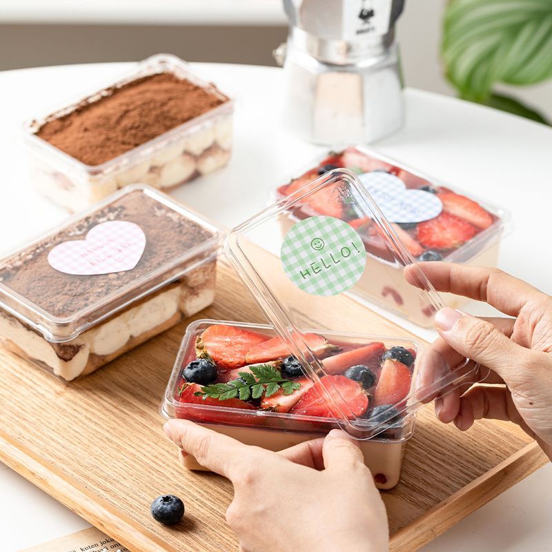 LM 50 Cái Hộp Bánh Tornado 240ml | Hộp nhựa cứng có nắp | Hoàn hảo cho doanh nghiệp Tiramisu, Bánh &