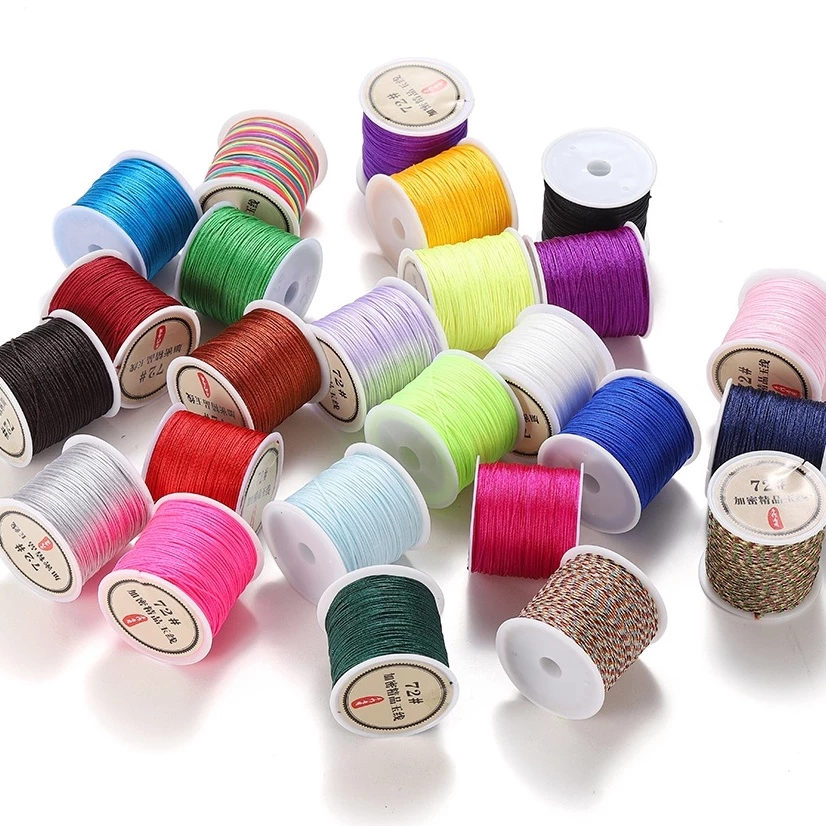 ST.KUNKKA Cuộn dây thủ công 42m 0.8mm  Sức Sợi ngọc mịn Làm vòng cổ Vòng Tay Trang 1 cuộn dây lụa không co giãn