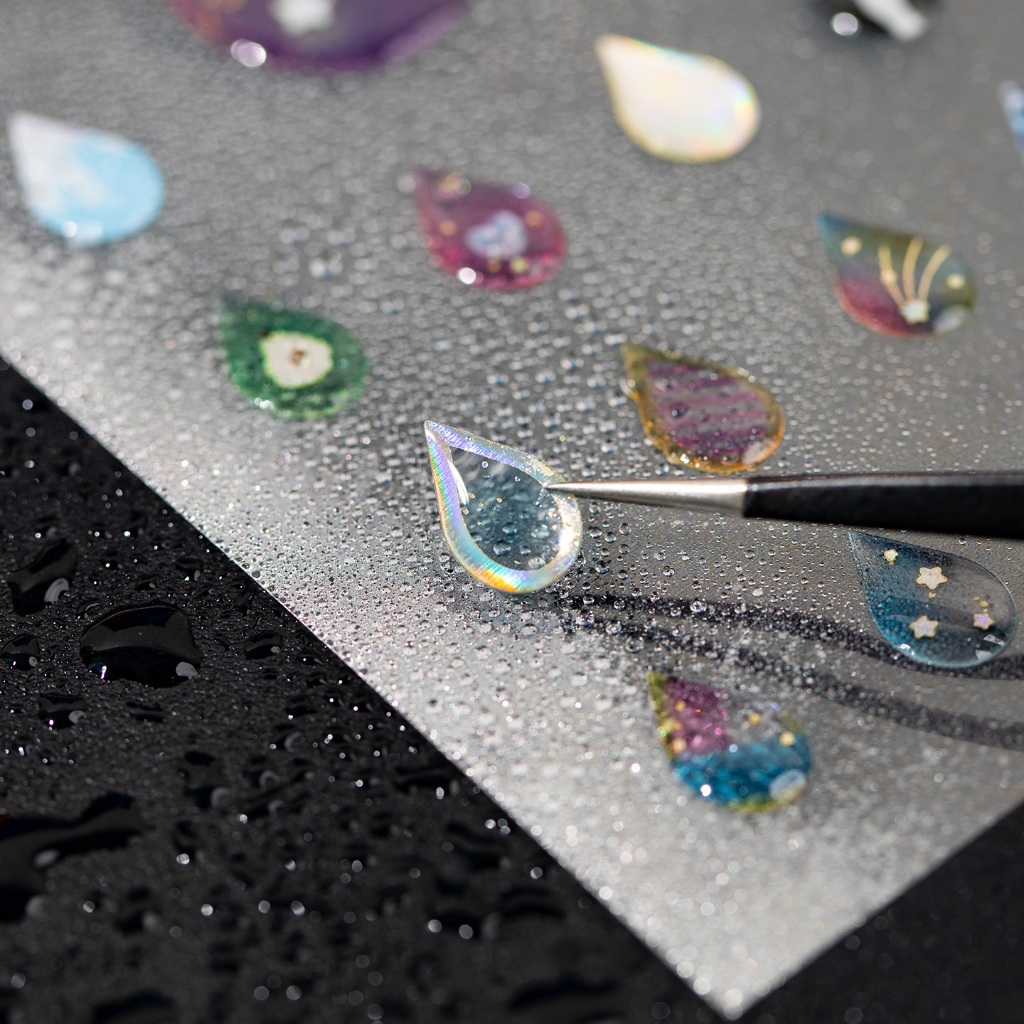 OHAYA | Pet Laser Bạc Epoxy Sticker Star Heart Sổ tay hoa văn ba chiều Vỏ điện thoại ghép