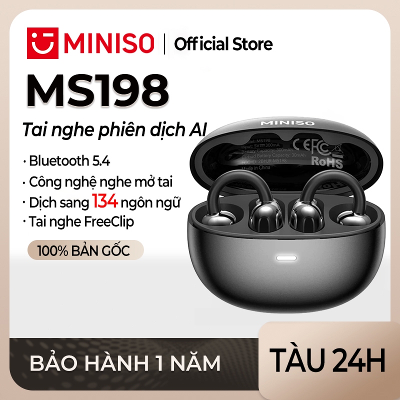 MINISO MS198 Tai Nghe Phiên Dịch Dẫn truyền xương tai mở Tai nghe Bluetooth thể thao khử tiếng ồn không dây Bluetooth 6.0 Tai nghe không dây có Mic chống nước IPX5 HiFi Stereo Wireless Headpho | BigBuy360 - bigbuy360.vn