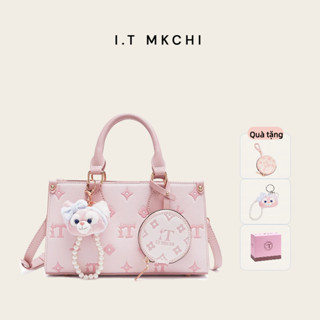  Túi xách I.T MKCHI Túi vuông nhỏ dành cho nữ Ánh sáng mới sang trọng Niche Túi đeo chéo nữ màu hồng giảm tuổi 