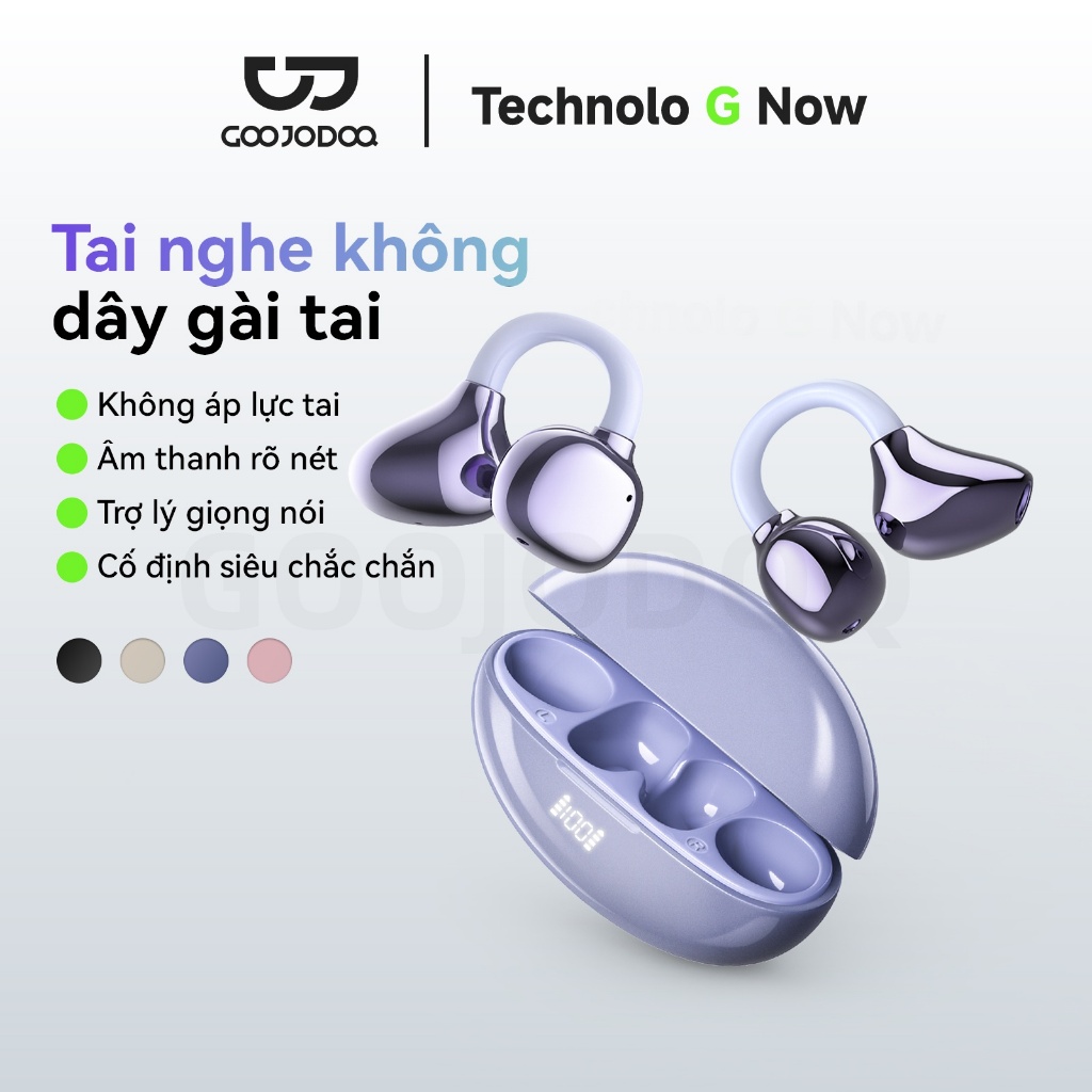 GOOJODOQ Tai nghe không dây kẹp Bluetooth 5.3 Kết nối ổn định Cảm ứng thông minh và Trợ lý AI Móc có thể điều chỉnh | BigBuy360 - bigbuy360.vn