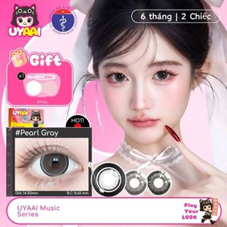  UYAAI Kính Áp tròng MCK1 Màu Cho Mắt Vẻ Đẹp Tự Nhiên Học Sinh Màu Ngọc Trai Xám 0.00--4.00 Độ 14.5mm 
