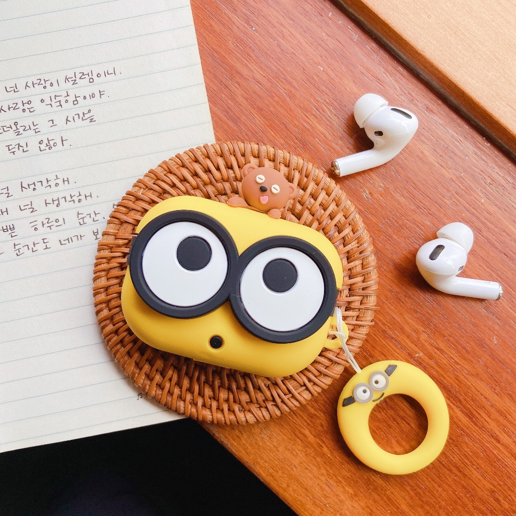 Ốp lưng Airpod Pro3 hình Minions màu vàng Airpod 4 / 4 (ANC) Vỏ tai nghe silicon mềm 3D chống sốc Tư