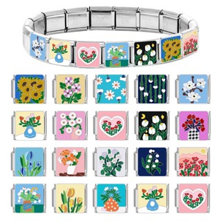 Hoa Ý quyến rũ cho vòng tay Steel 9mm - Dễ dàng DIY trang sức