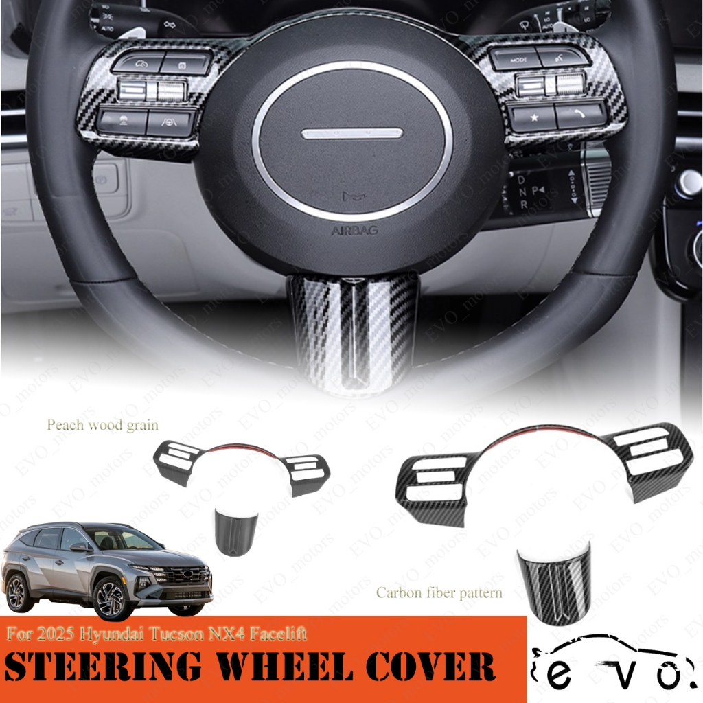 Cho 2025 Hyundai Tucson NX4 facelift Vô Lăng Bao Viền ABS Sợi Carbon Họa Tiết Trang Trí Bảo Vệ