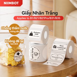 Niimbot B21/B1 Giấy dán nhãn nhiệt màu trắng 20-50mm Thẻ in Nhãn giá hàng hóa