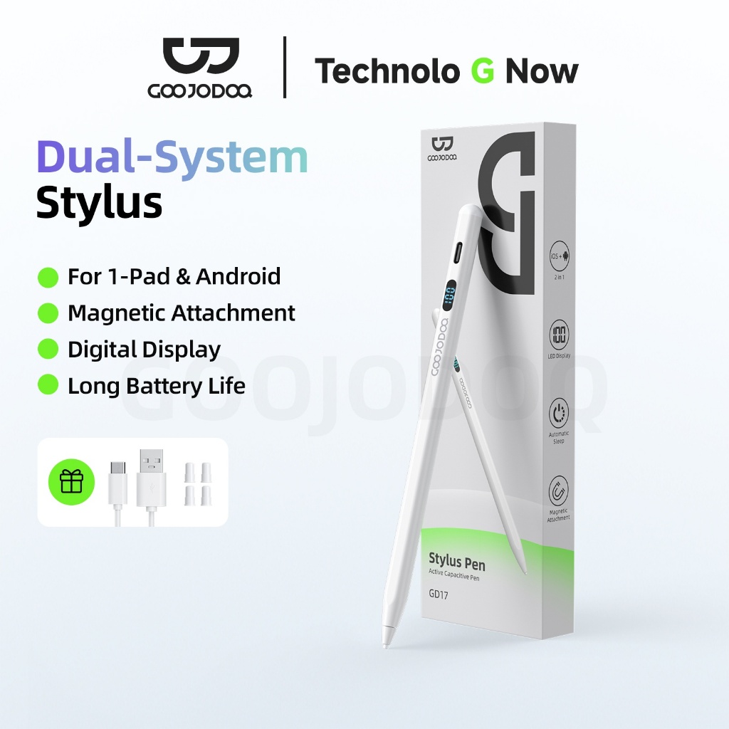 Bút cảm ứng GOOJODOQ GD16 Đa năng có đèn báo pin, thích hợp cho Xiaomi, Huawei, máy tính bảng PAD và điện thoại di động