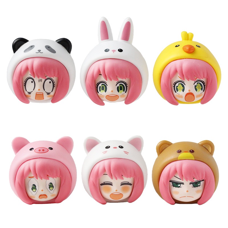 6 Cái / bộ 5-8cm SPY × FAMILY Anime Hình Anya Forge Biểu Hiện Dễ Thương Động Vật Gấu Trúc Thỏ Mèo Lợ