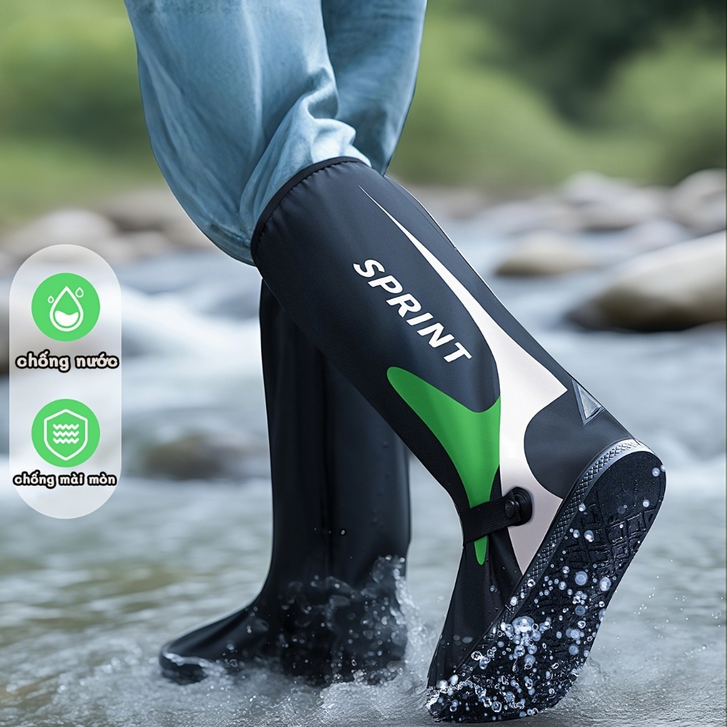 Vỏ giày chống thấm nước, chống trượt, dày và chống mài mòn, bốt đi mưa đặc biệt dành cho mưa lớn