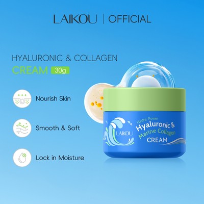 LAIKOU Hyaluronic & Collagen Cream - Kem dưỡng ẩm sâu Hydra Power với Peptide, không mùi thơm, dưỡng ẩm khóa mịn màng