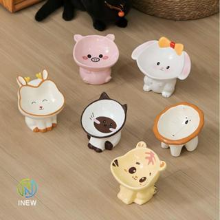  Bát Mèo Bảo Vệ Gốm Tử Cung Cột Sống Bát Uống Đồ Cho Thú Cưng Miệng xiên Dễ Thương Chống Lật Chó Bát Cơm Bát Thức Ăn Cho Mèo Bát 