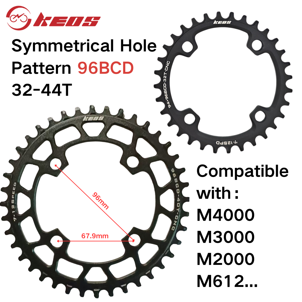 Keos 96BCD Crankset dành cho xe đạp MTB với nẹp rộng tích cực và âm chainring, phù hợp M4000/M4050/M