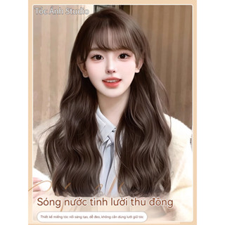  Tóc Giả Nữ Xoăn Tóc Giả Sóng Lớn 68cm Thời Trang Tóc Xoăn Dài Với Air Bangs Và Full Mũ Đội Đầu Siêu Mềm Nhẹ 