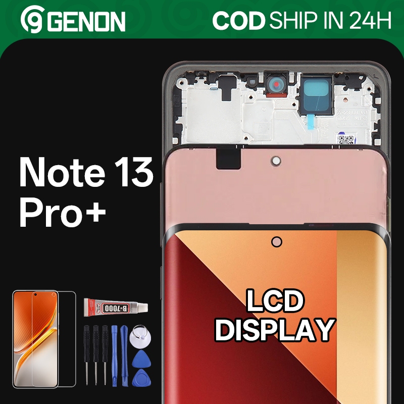 Genon AMOLED 120Hz Màn hình LCD cong cho Xiaomi Redmi Note 13 Pro Plus Màn hình LCD Màn hình cảm ứng