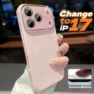  Ốp điện thoại mềm silicon từ tính mờ chống vân tay sang trọng cho iPhone 13 14 15 16 17 Pro Max Air Silicone Case Màu hồng chống sốc Ốp lưng bảo vệ ống kính 16pro 