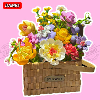 [64 Kiểu] Khối Xây Dựng Bó Hoa Các Hạt Nhỏ Thích Hợp Cho Ôm Xô Tự Làm Lắp Ráp Hoa Sắp Xếp Núi Sen Khối Xây Dựng Trẻ Em Đồ Chơi Lắp Ráp Giáo Dục