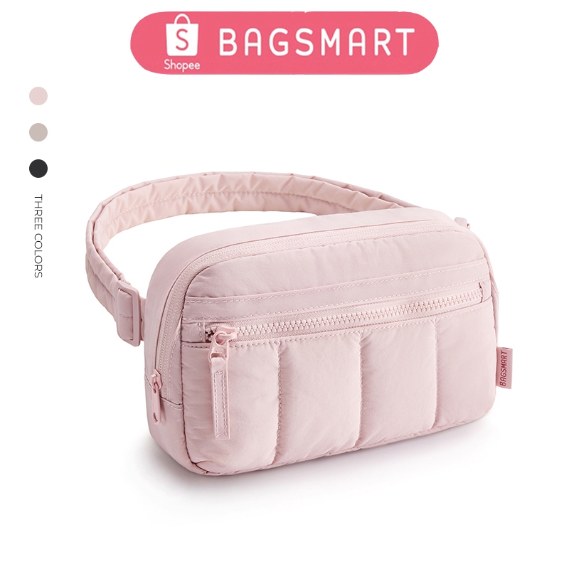 BAGSMART Túi đeo thắt lưng phồng thời trang Túi thắt lưng mới Túi đeo chéo nhẹ Túi đeo chéo chống thấm nước Gói Fanny để đi du lịch Đi bộ đường dài Tập luyện