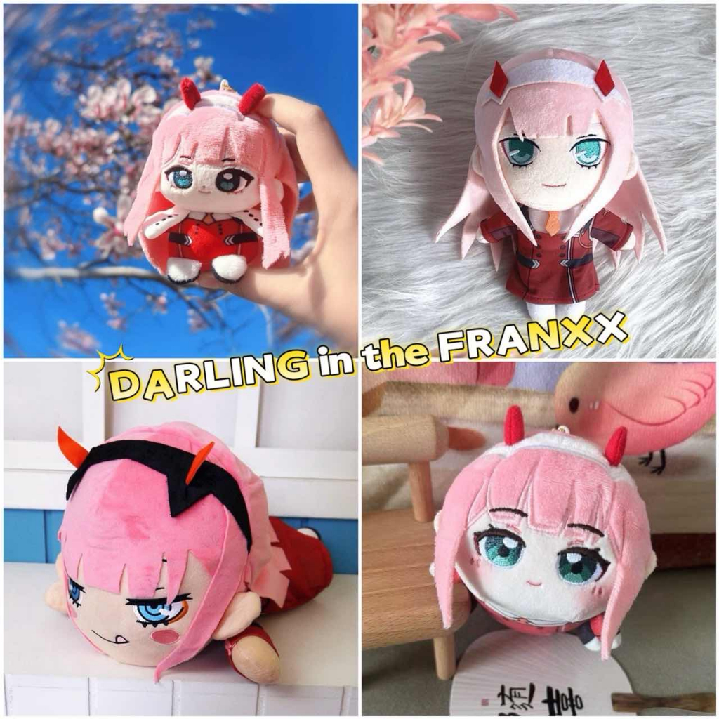 Darling In The Franxx 02 Sang Trọng Zero Two Anime Cosplay Búp Bê Nhồi Bông Hoạt Hình Dễ Thương Mặt 
