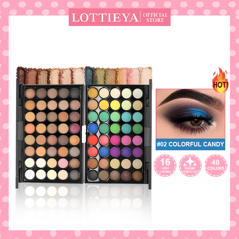 LOTTIEYA 40 Màu Phấn Mắt Hàng Ngày Plette Họa Tiết Sắc Tố Cao Đường Viền Lâu Dài Maquiagem Chuyên Ng