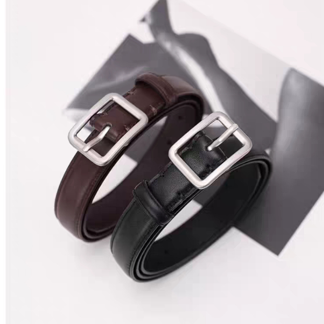 Mẫu Thắt lưng nam nữ, dây nịt vuông cá tính màu đen da xịn trẻ trung, cá tính Thắt lưng nam nữ bản n