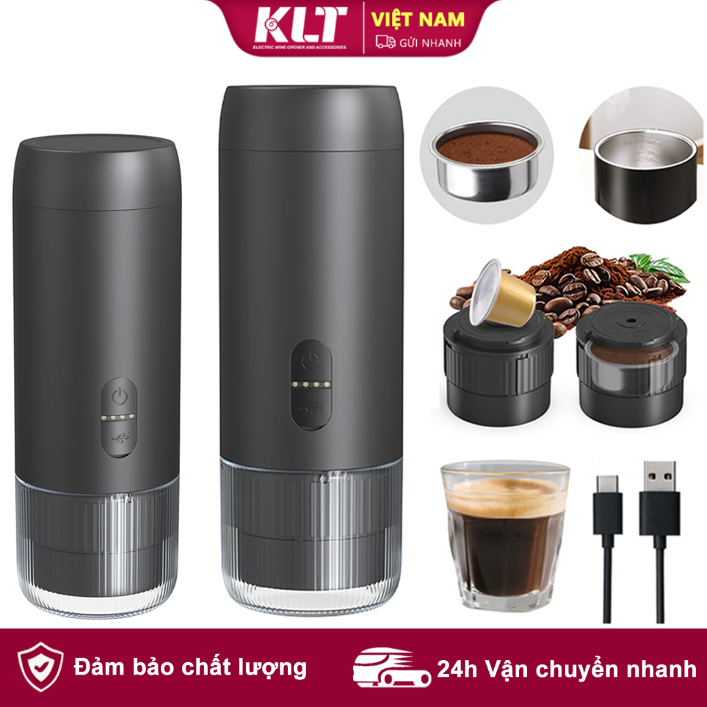 Máy pha cà phê Espresso điện không dây 2 trong 1 CLITON Máy pha cà phê Mini cầm tay - Viên nang làm lạnh / nóng Khả năng tương thích nguồn cà phê 20Bar