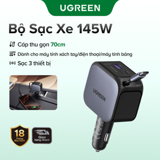  UGREEN 60W   90W   145W Sạc Xe Hơi PD60W Sạc Nhanh USB-C Cáp Có Thể Thu Vào Cho iPhone 16 Pro Max Samsung S25   S24 Macbook Air SUV Xe Tải Laptop Điện Thoại Máy Tính Bảng 