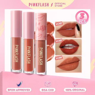  Set 4 thỏi son kem lì PINKFLASH dưỡng ẩm mềm môi lâu trôi 