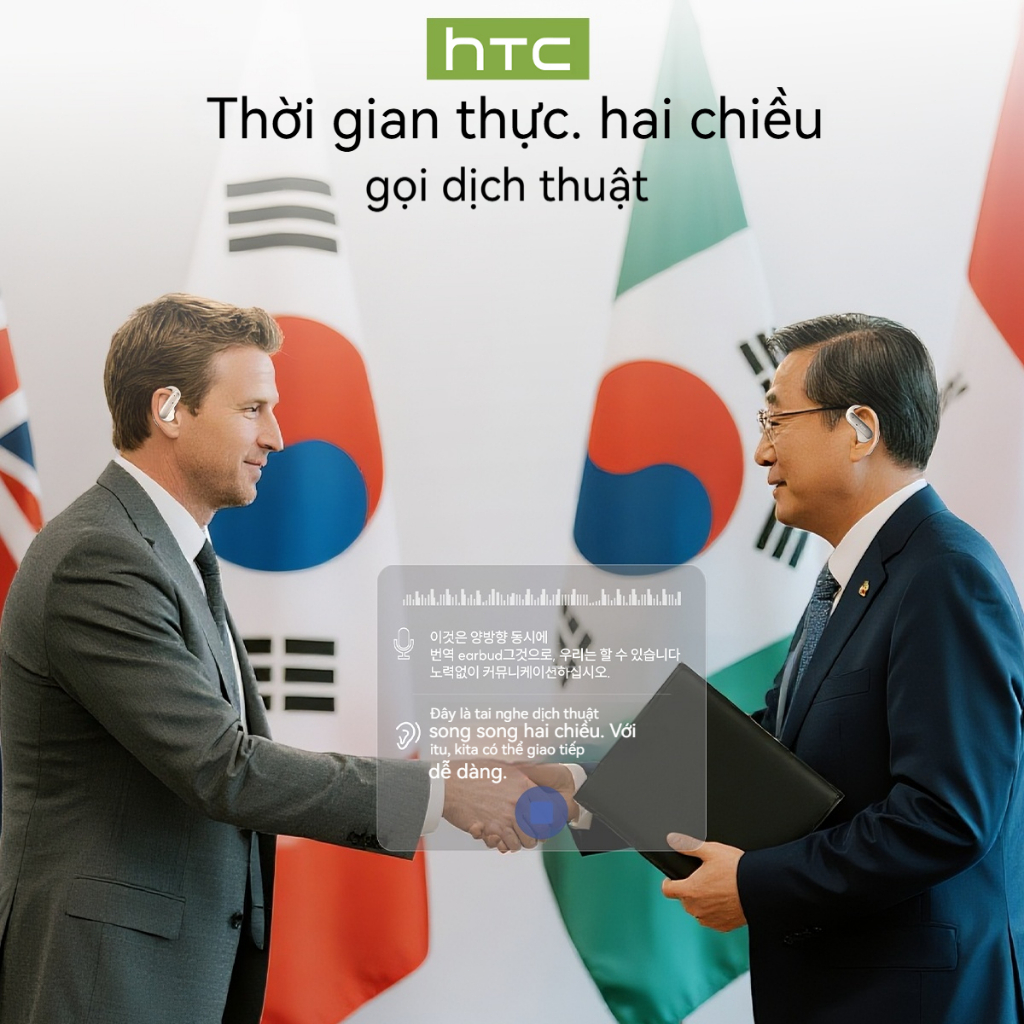 HTC NE52 Tai Nghe Phiên Dịch AI Dịch Tai Nghe bluetooth 6.0 Tai Nghe Dịch Thời Gian Thực Tai Nghe HiFi Al Tai Nghe Không Dây Dịch Tai Nghe Không Dây Tuổi Thọ Pin Dài | BigBuy360 - bigbuy360.vn