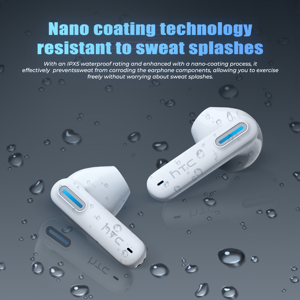 Bảo hành một năm, Tai nghe Bluetooth chơi game HTC NE49 AI phiên dịch thời gian thực TWS, Bluetooth 6.0 độ trễ thấp, chất lượng âm thanh HiFi, tai nghe không dây chống nước IPX5 | BigBuy360 - bigbuy360.vn
