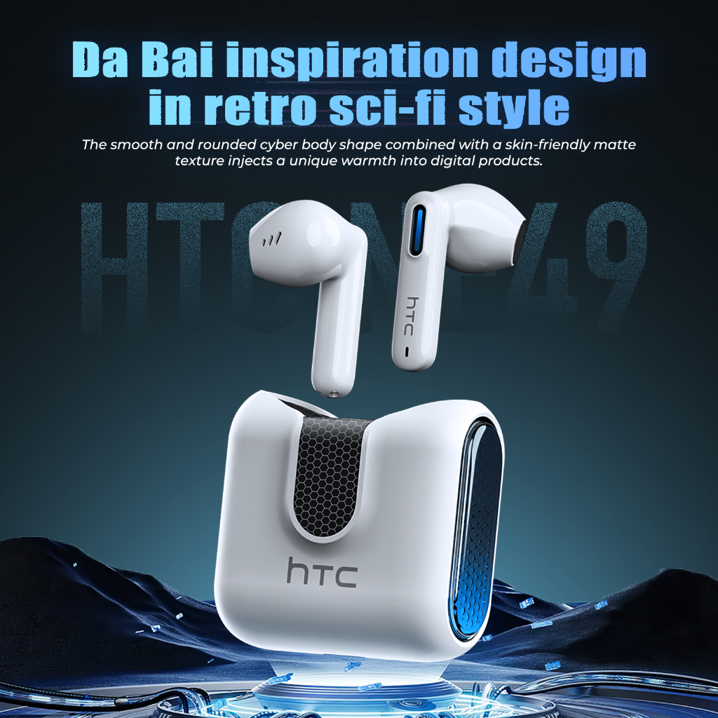 Bảo hành một năm, Tai nghe Bluetooth chơi game HTC NE49 AI phiên dịch thời gian thực TWS, Bluetooth 6.0 độ trễ thấp, chất lượng âm thanh HiFi, tai nghe không dây chống nước IPX5 | BigBuy360 - bigbuy360.vn
