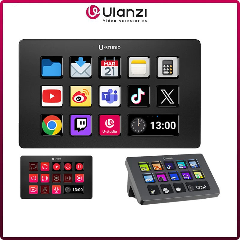 Ulanzi D200 StreamDeck Bàn Phím Trực Quan 13 Phím Nút LCD Sản Xuất Bảng Điều Khiển Để Phát Trực Tiếp