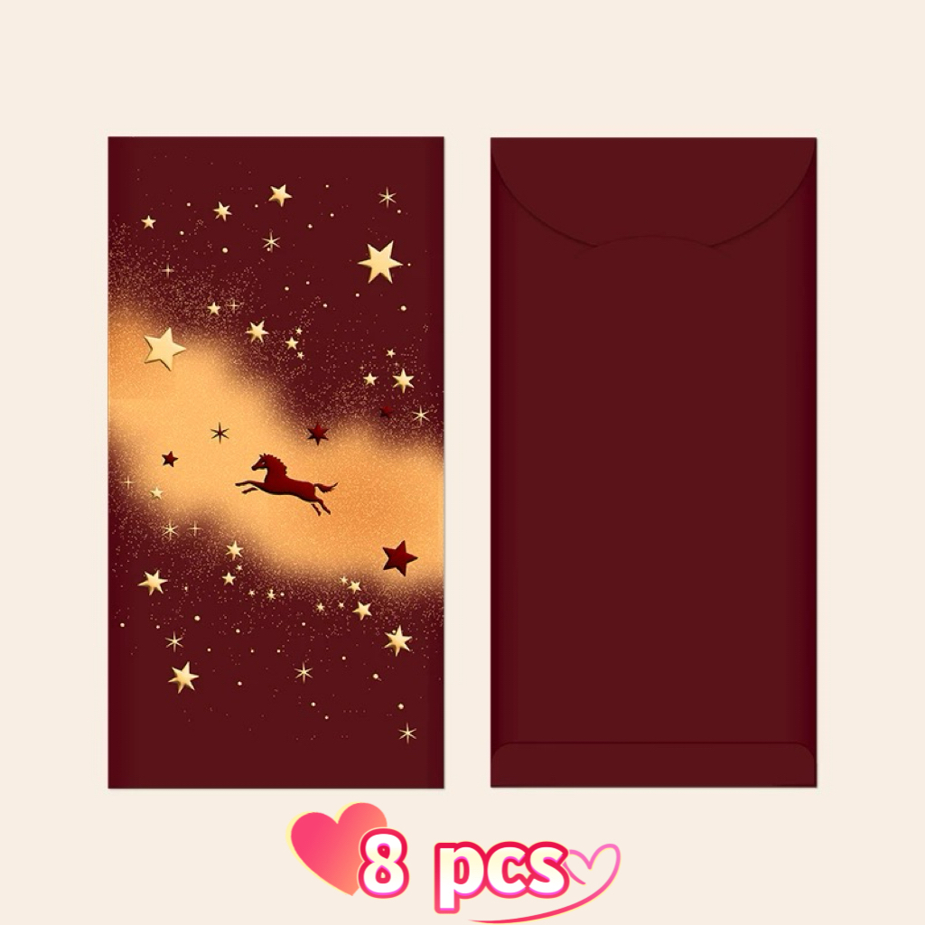 2026 Ngựa Năm Đỏ Gói Tết Nguyên Đán Phong Bì Tiền Dễ Thương Angpao CNY Angpow Sáng Tạo Kích Thước Dà