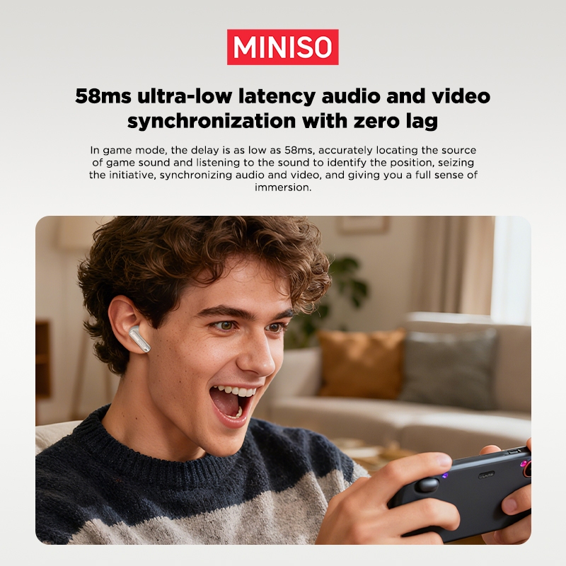 Miniso MS106 Tai nghe dịch không dây AI Tai nghe nhét tai Tai nghe chơi game Chống nước IPX5 Âm thanh nổi HiFi | BigBuy360 - bigbuy360.vn