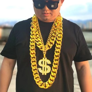  🍭Candy🍭Dây chuyền Vàng giả to bự Nam Nữ vòng cổ Hiphop đồ chơi khăm Troll vui nhộn Thug Life Âu Mỹ Dubai 