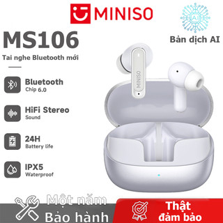  Tai nghe dịch thuật ngôn ngữ MINISO MS106 Tai nghe Bluetooth không dây AI OWS Hỗ trợ 135 ngôn ngữ Tai nghe thể thao Dịch ngôn ngữ thời gian thực IPX5 Chống nước Tự động Giảm tiếng ồn Chất lượng âm thanh HiFi 