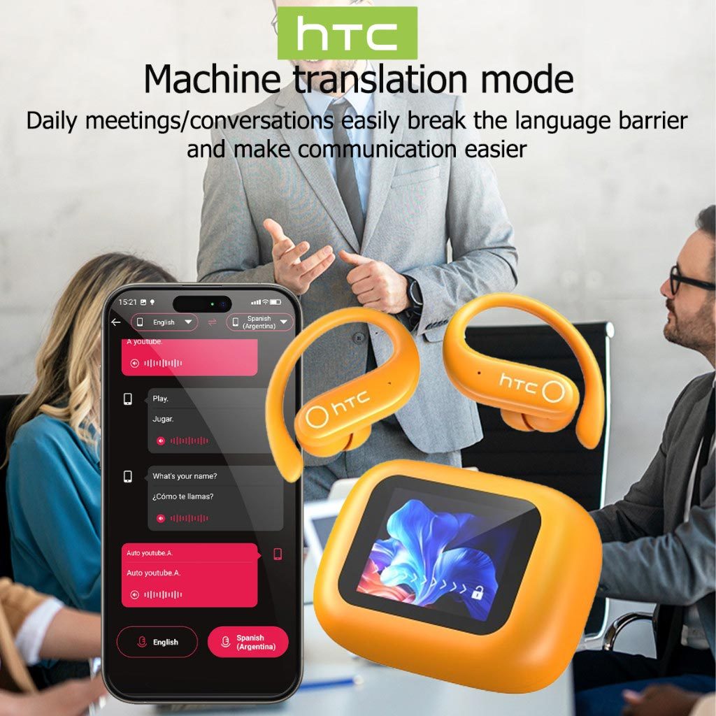 HTC NE61 Tai nghe phiên dịch AI thời gian thực Theo dõi nhịp tim Chống ồn chủ động ANC Tai nghe Bluetooth TWS Bluetooth 6.0 Tai nghe thể thao chống nước IPX5 Chất lượng âm thanh HiFi | BigBuy360 - bigbuy360.vn