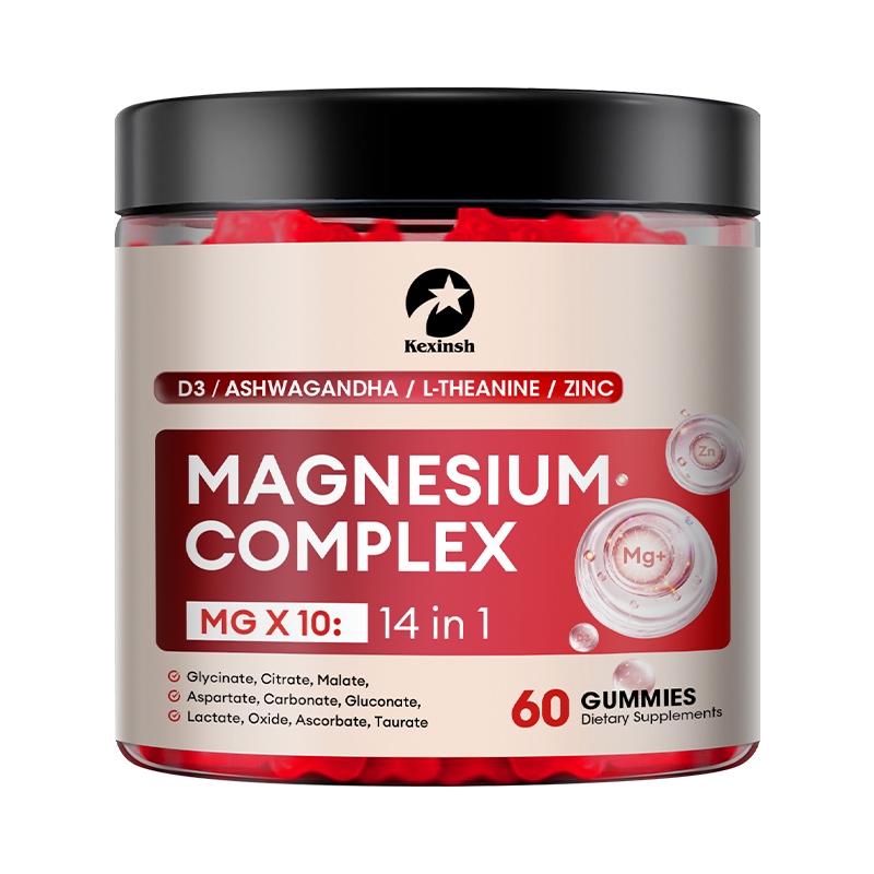 Kexinsh Magiê Complex DeepCalm 14 trong 1 Gummies - với Ashwagandha, L-Theanine, D3 & Zinc - Cortiso