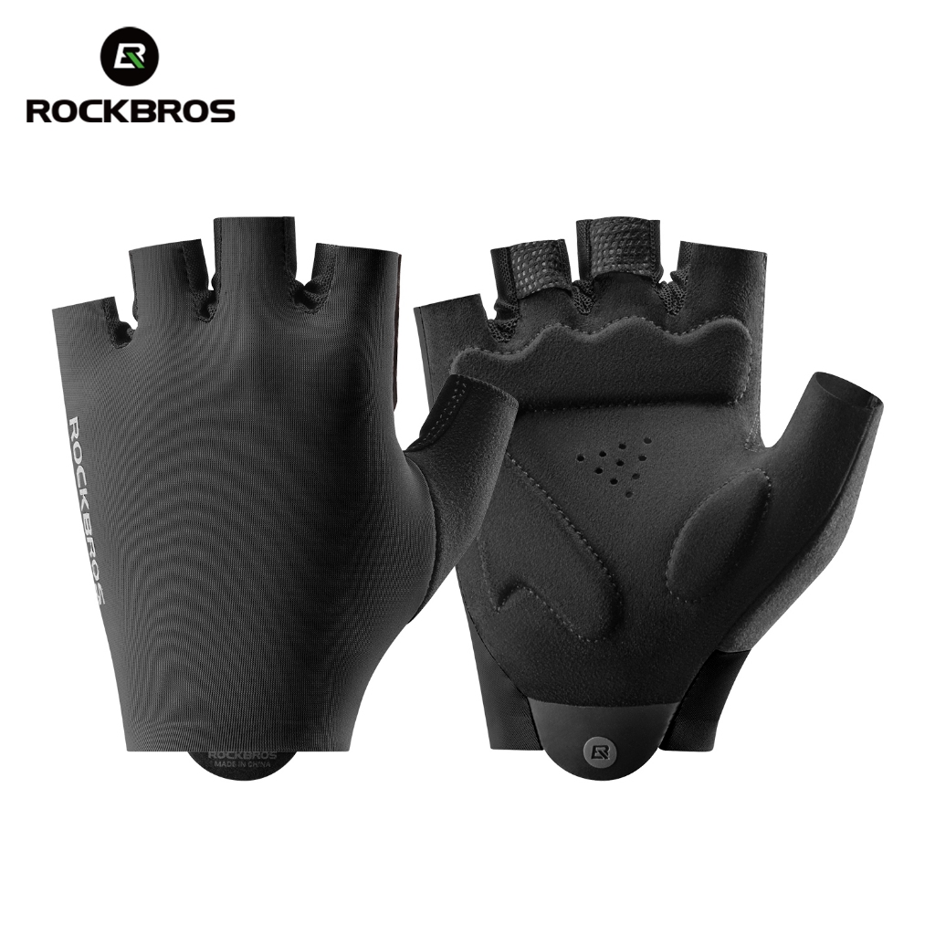 Găng tay xe đạp nửa ngón Rockbros - Co giãn, thoáng khí, chống trượt và giảm shock cho MTB và đường bộ