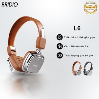  Bridio L6 Tai Nghe Bluetooth 5.4 Chính Hãng Pin Trâu 45H Phong Cách Retro Âm Thanh HD Chống Ồn ENC 