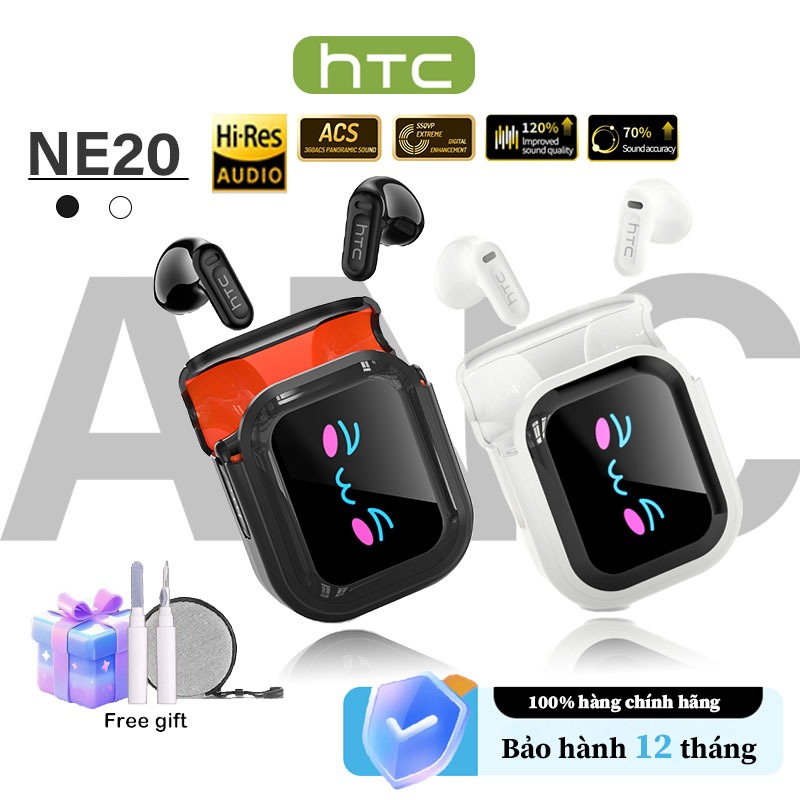 Tai nghe Bluetooth không dây HTC NE20 có dịch AI | Khử tiếng ồn thông minh, âm thanh trầm sâu | IPX5