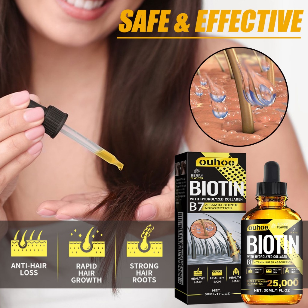 Tinh Dầu Tóc Vitamin Collagen B7, Tăng Trưởng Với Collagen, Biotin, Tinh Dầu Hương Thảo